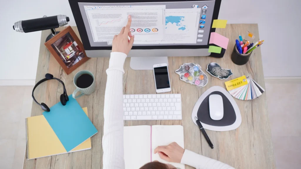 Entrepreneur using AI tools to create workshop outlines, lesson scripts, and teaching materials for an online training program.