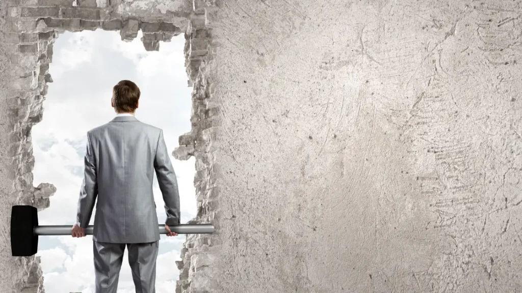 A man overcoming his obstacles and objections